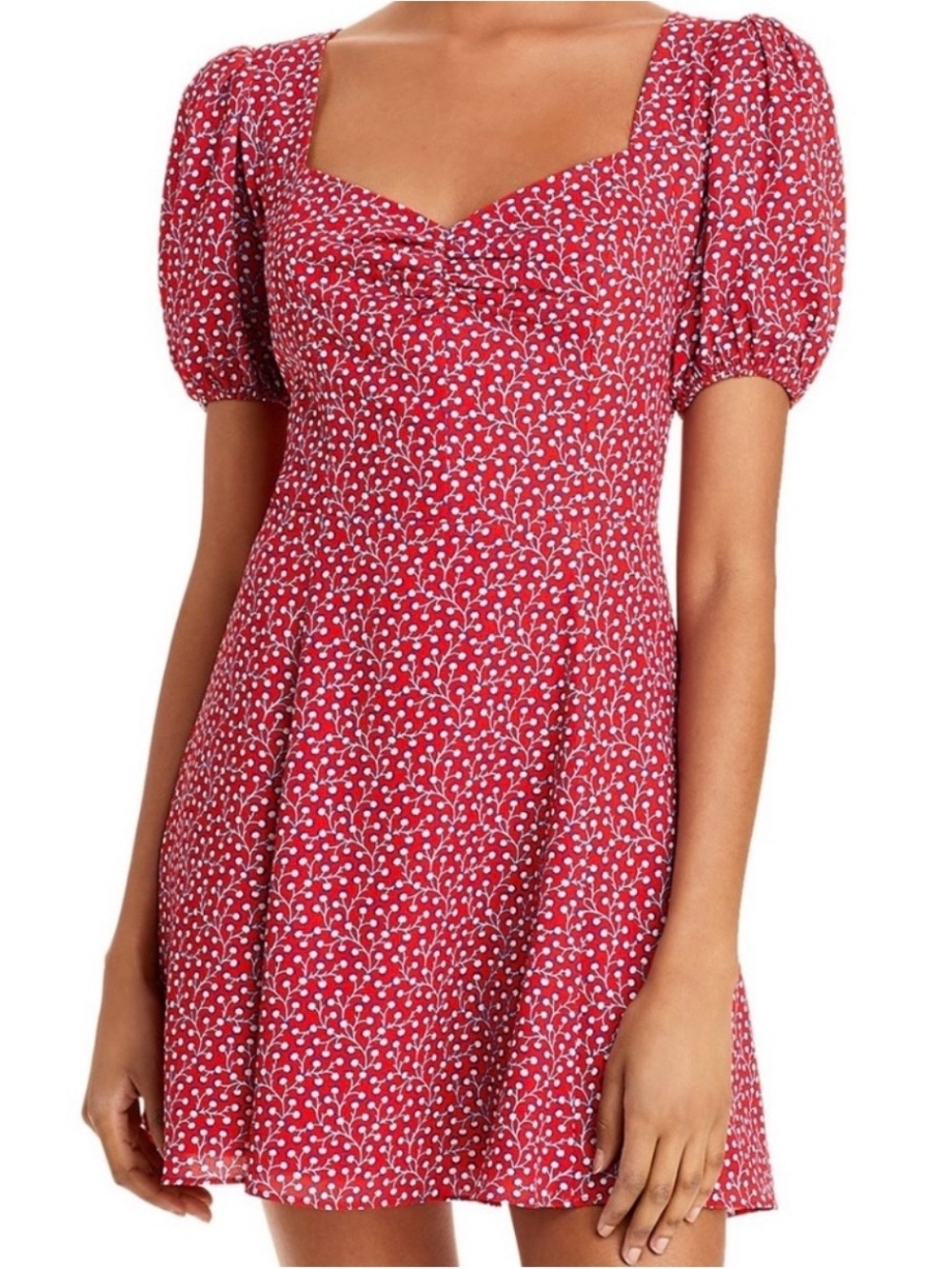 French Connection Elao Drape Puff Sleeve Mini Dress